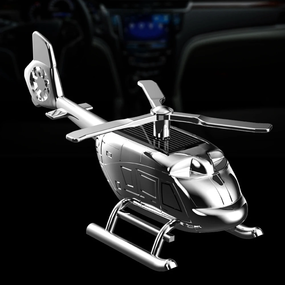 Dashboard Creative Car Aromatherapy Alloy Solar Rotatable Helicopter Car Interior Aromatherapy Decoration