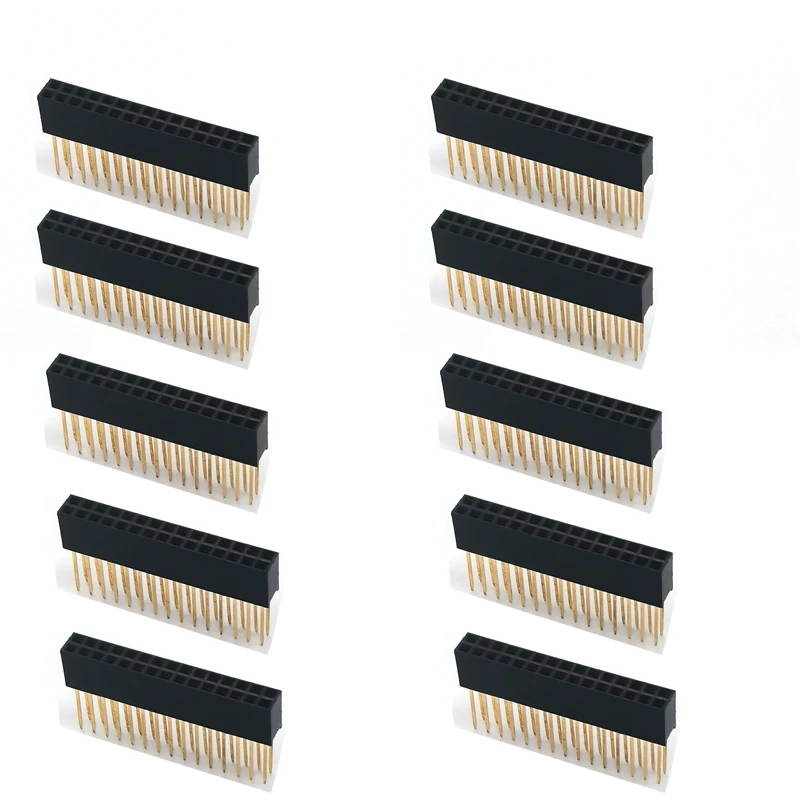 10 Stück 2,54mm Rastermaß Gerade Stiftleiste Steckverbinder 1x6/1x8/1x10/1x15/1x20/1x40 2x6/2x8/2x10/2x20 Einreihig/Zweireihig PC