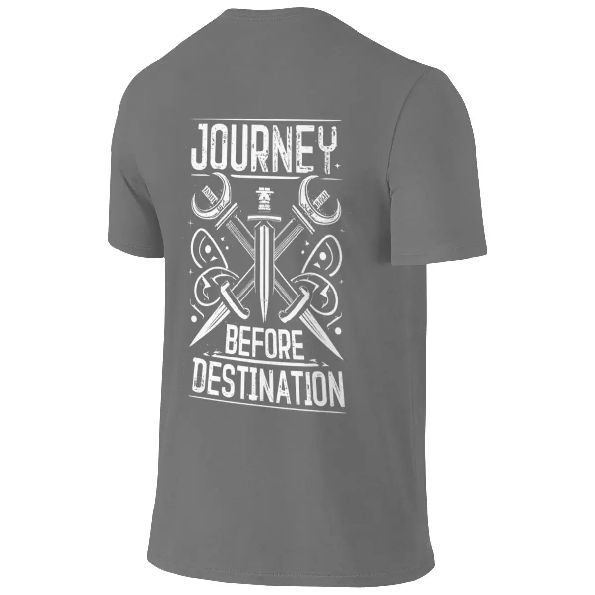 Journey Before Destination Hong Kong Style Reversible T-shirt Artistic Boy Embroidery Cotton Tee