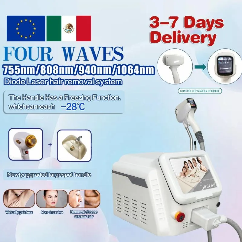 Diode Laser Hair Removal Painless Professional Machine Power 4 Wavelengths 755 808 940 1064nm Painless Permanent Hair Remover