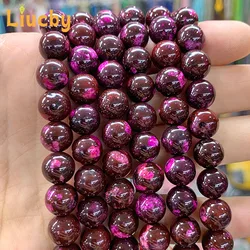 Natural Stone Rose red Three Life Beads for Jewelry Making DIY anniversary woman Rings Bracelets Keepsake 15