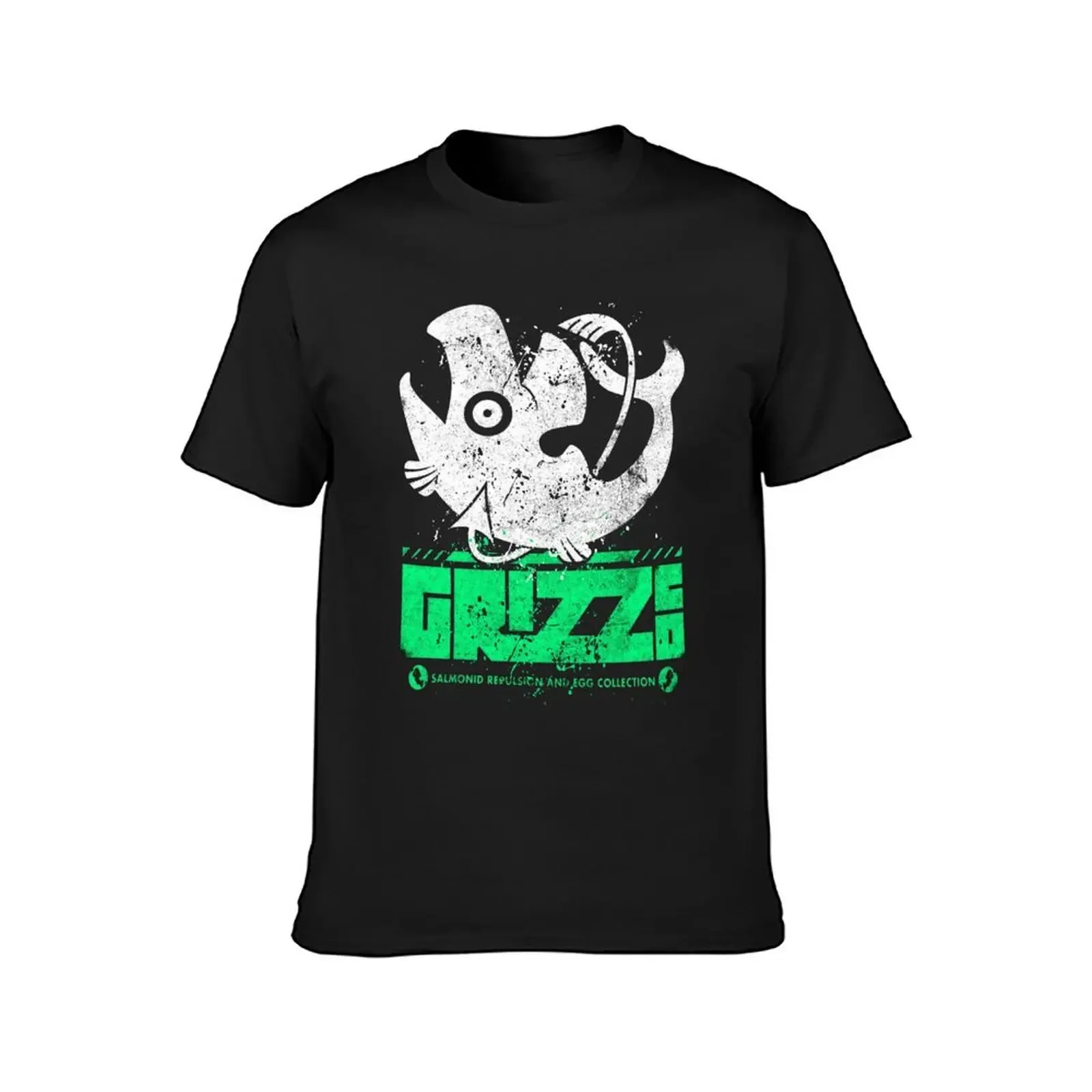 grizz of salmon run T-Shirt aesthetic clothes animal prinfor boys men workout shirt