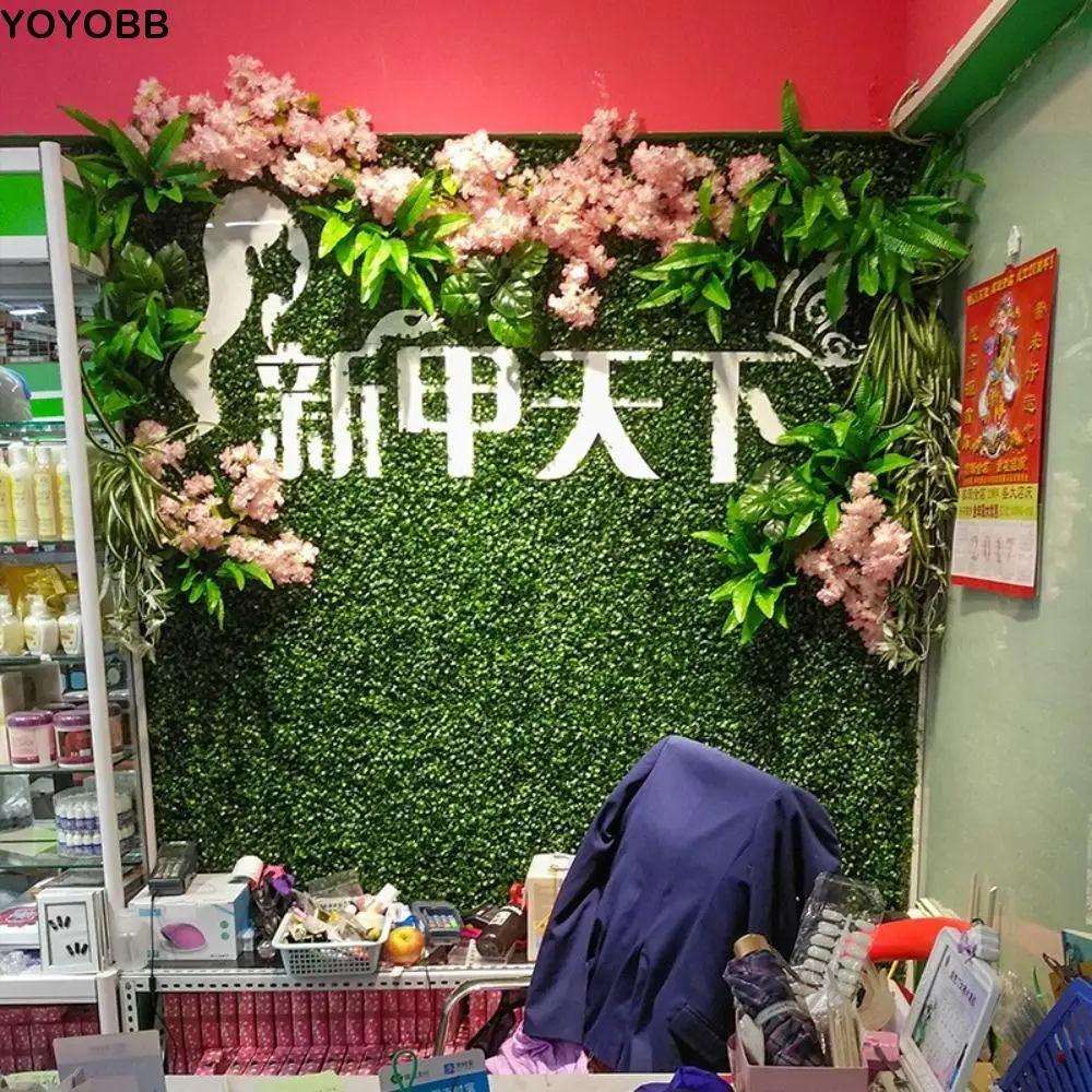 

UV Resistant Artificial Eucalyptus Plant Plastic Lawn Durable Simulation Eucalyptus Leaves Lifelike Fake Lawn Carpet Party Decor