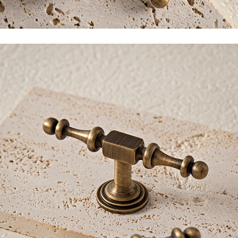 Antique brushed brass cabinet handle 23