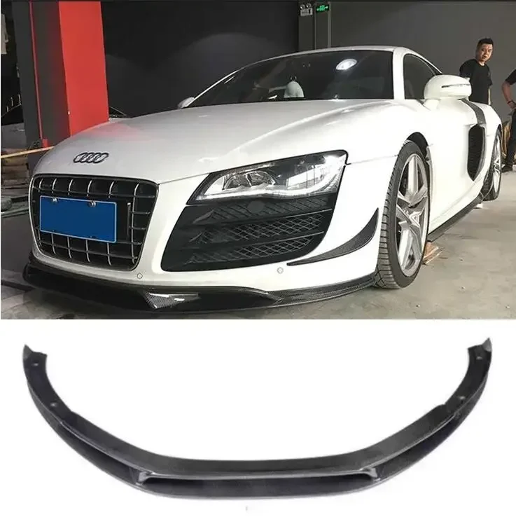 Real Carbon Front Lip Splitters Bumper Flaps Spoiler Cover For Audi R8 V8 V10 2008 2009 2010 2012 2013 2014 2015