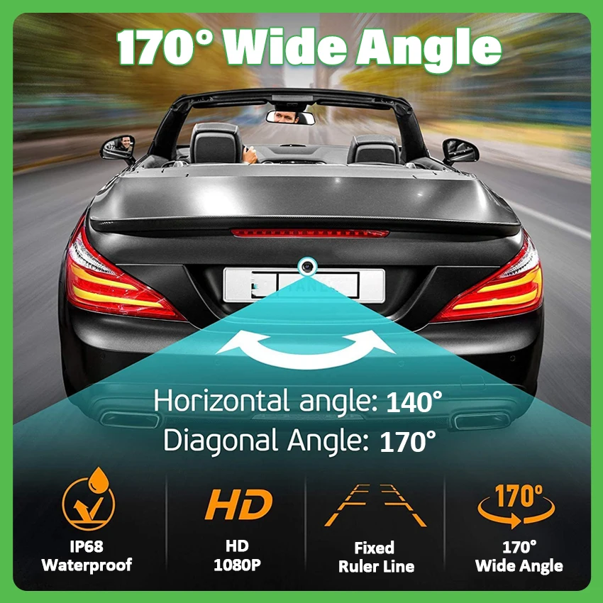 170 درجة 1080P HD سيارة الرؤية الخلفية عكس الكاميرا لبيجو 206 207 307 سيدان 308 407 SW 5008 للرؤية الليلية اكسسوارات #4