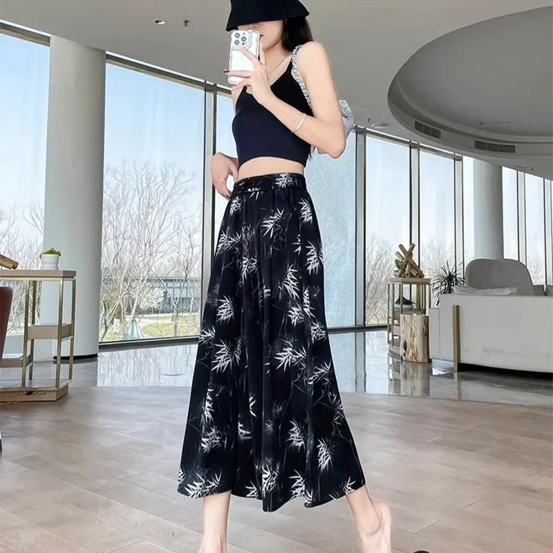 Elastic Waist Ice Silk White Women's Pants Summer Cropped Pant Autumn Classic Outfits Casual Original Xxl Cotton Female Trousers