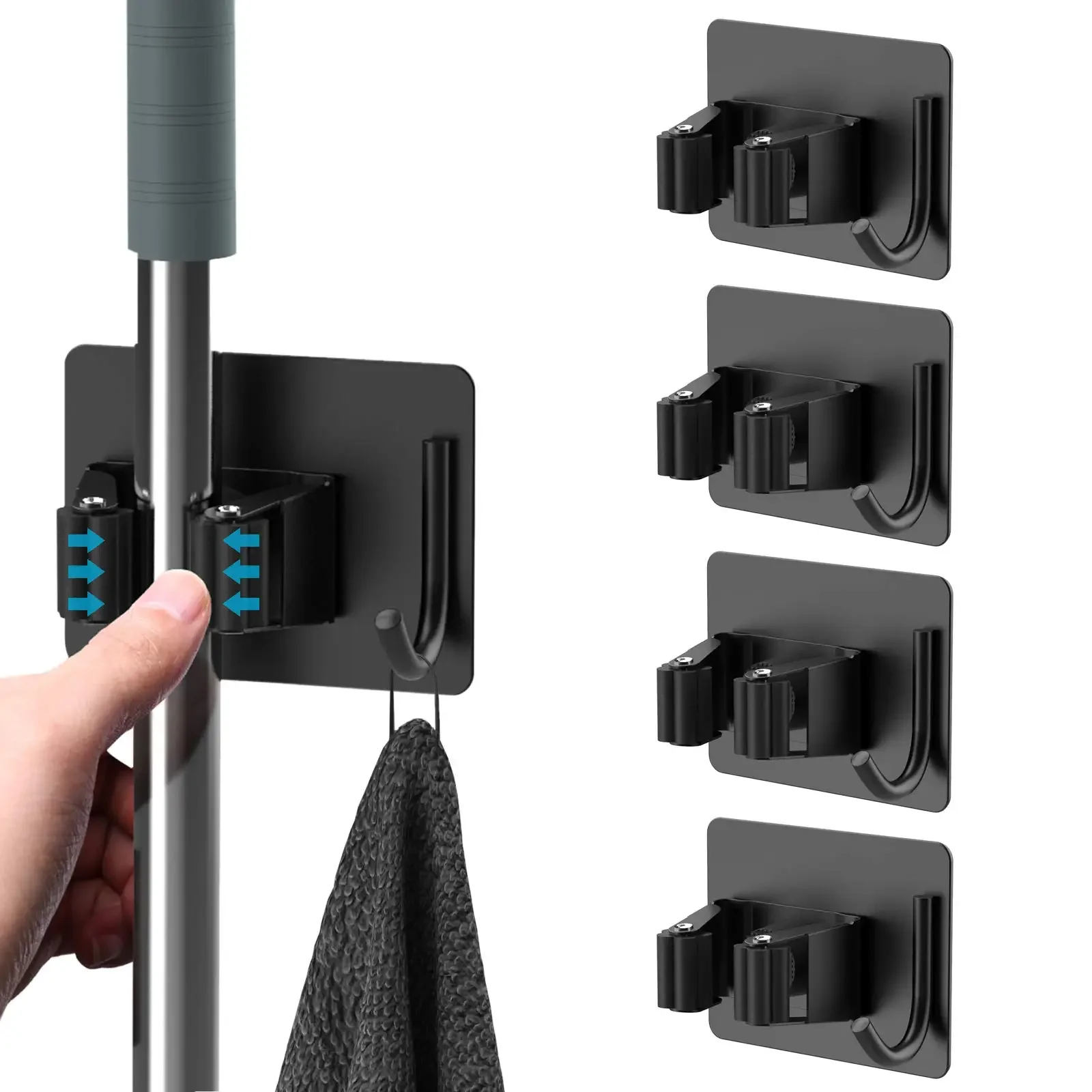 

Wall Mount Mop Organizer Holder Broom Hook Stainless Steel Hook Kitchen Bathroom Organization Accessories Keychain hook Hook