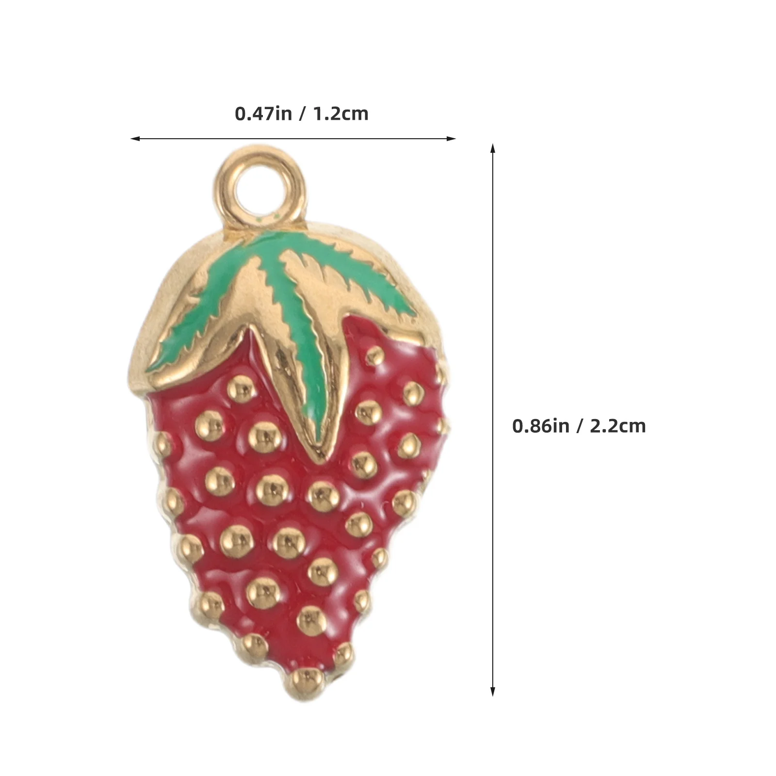 4Pcs Enamel Strawberry Pendants Stainless Steel Fruit Charms Flatback Mini DIY Jewelry Making Necklace Bracelet Gifts