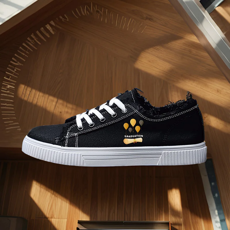 

Women's Sports Shoes for All Seasons, Daily Life, Casual and Simple Women's Canvas Shoes, Balloon High-Top Round Toe Flats Bottom Breathable Vulcanized Shoes, Digital Printing Women's Shoes