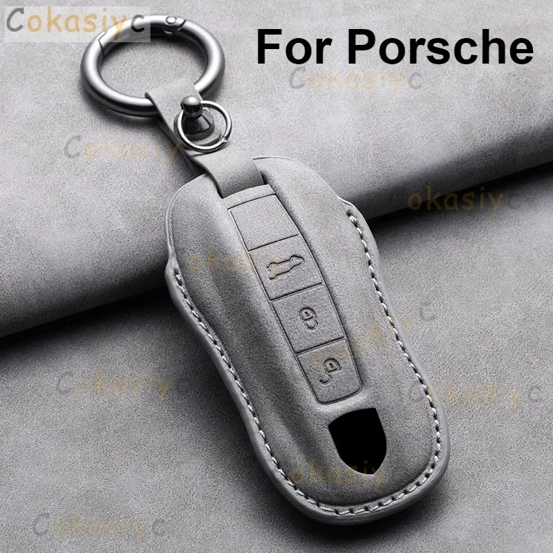 포르쉐 파나메라 카맨 마칸 보브스트 카이엔 911 970 981 991 996 키체인 키 액세서리용 가죽 자동차 키 커버 케이스 쉘