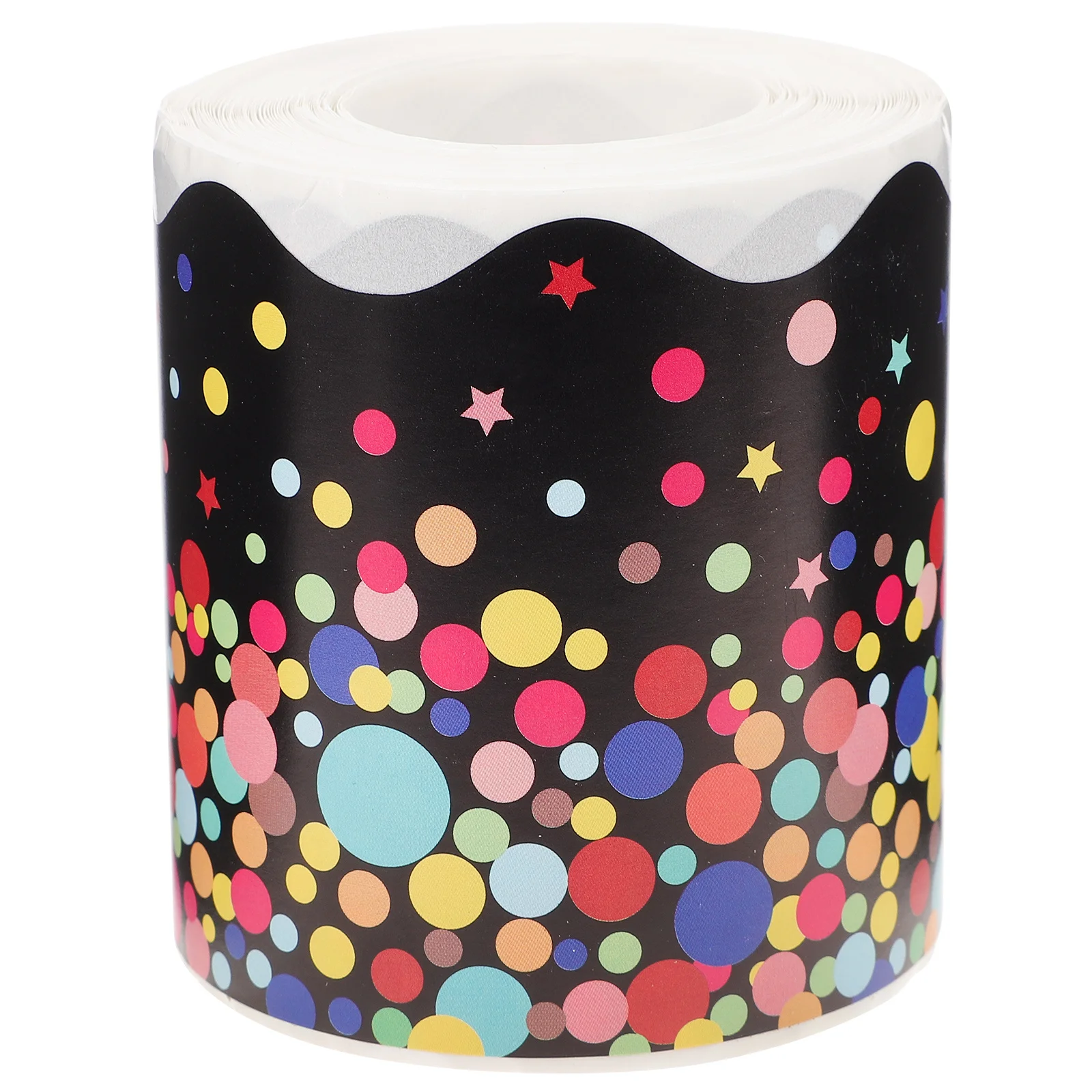 

1 Roll Self-Adhesive Wave Border Sticker For Classroom Bulletin Board Round Wavy Pattern Trim, Chalkboard Decorative Paper,