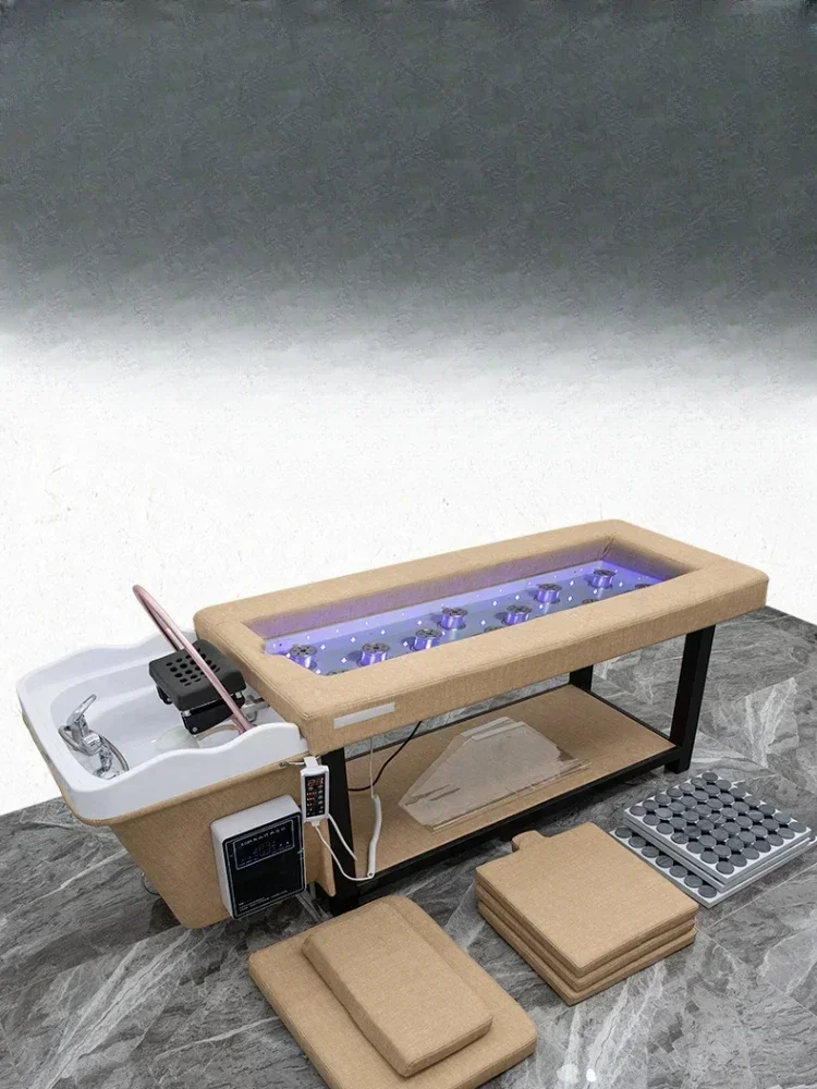 

Automatic Smoke-Free Moxibustion Bed Beauty Salon Head Therapy Shampoo Chair Movable Head Therapy Basin