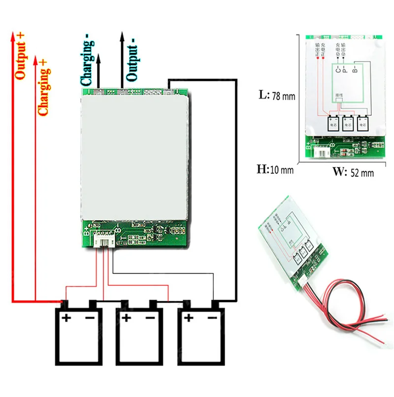 3S 100A Li-ion Lithium Battery Pack BMS Protection Board 18650 Balance Charging