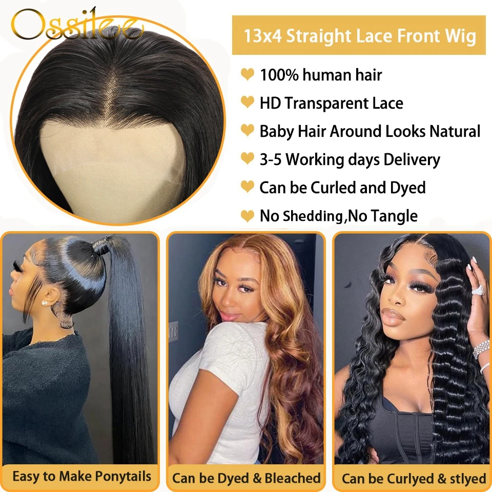 Pre Cut Lace Wig Human Hair Ready to Wear 5x5 HD Lace Closure Wig 13x4 Lace Front Wig Human Hair Straight 360 Full Lace Wig