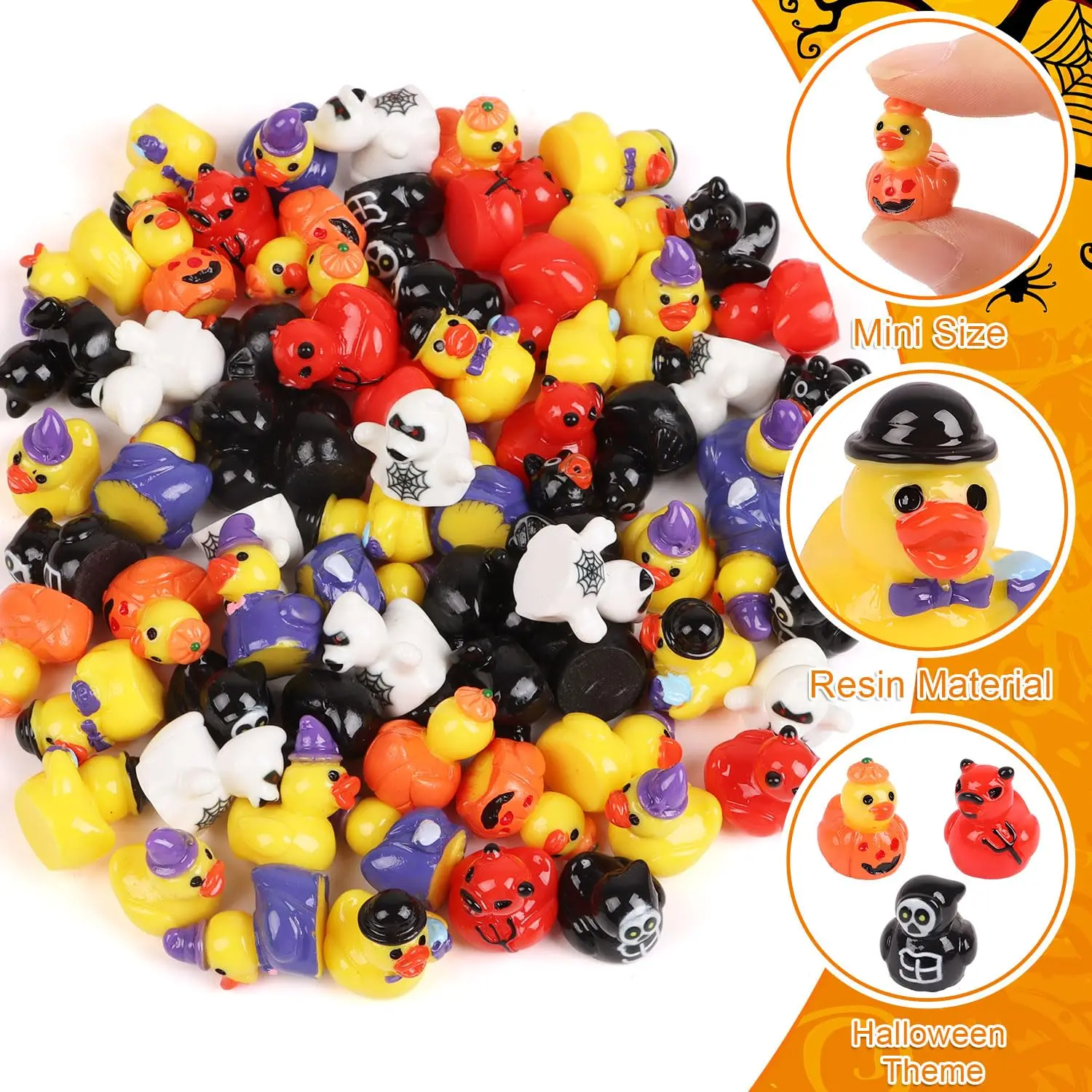 10/60 Stück Mini-Entenfiguren aus Kunstharz, Versteckspiel-Set, Miniatur-Dekoration für Halloween-Partygeschenke, DIY-Feiertagsdekoration, Geschenke – Detail 5