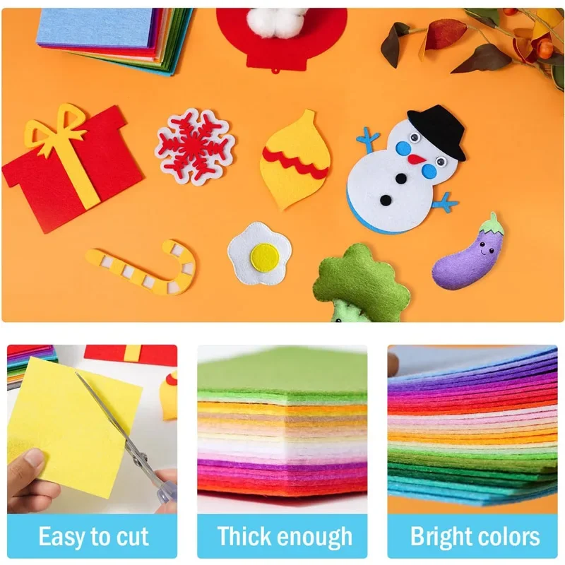 Nonwoven Needlework Felt Fabric 10cm Patchwork Cloth Bundle For Scrapbooking Doll Sewing Crafts DIY Quilting Sheet