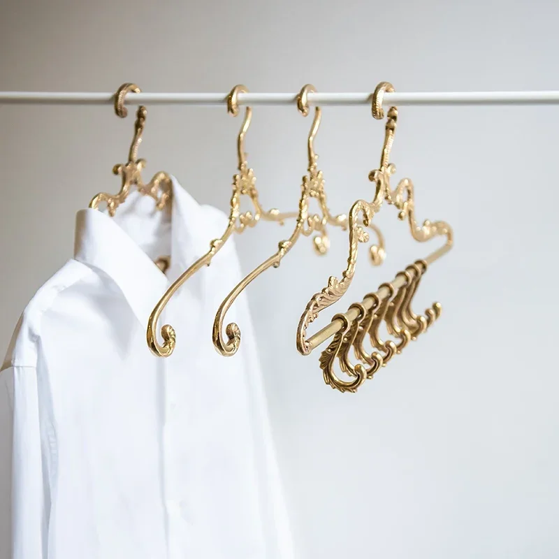 European Brass Clothes Hanger, Vintage Royal Court Decor, Boutique Display Rack, Photographic Prop, Classic Wardrobe Accessory