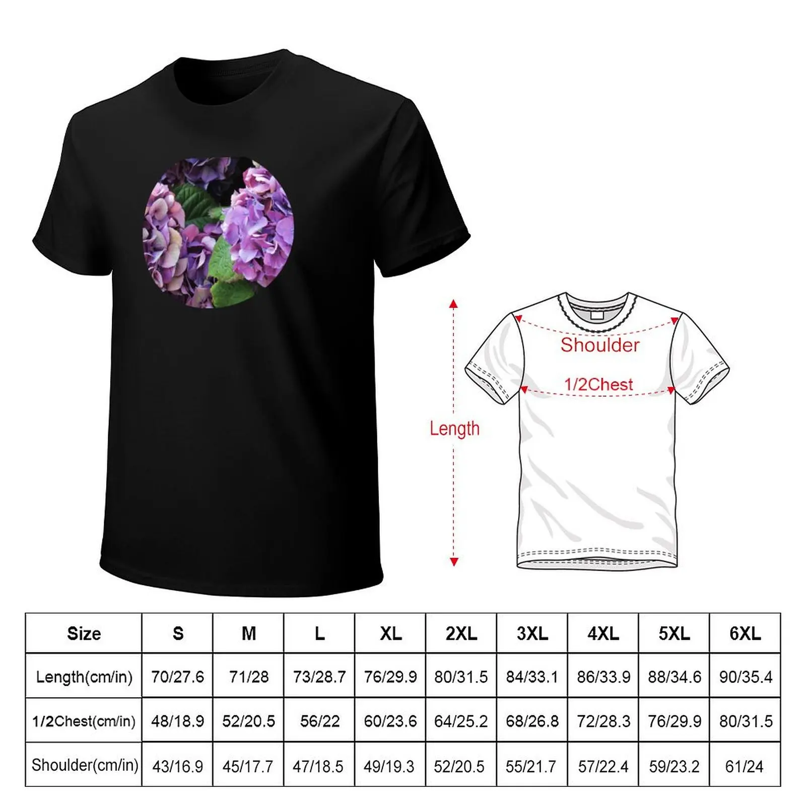 Purple Hydrangea T-shirt Blouse animal prinfor boys designer t shirt men