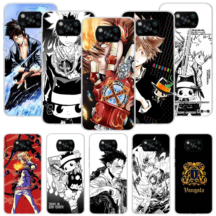 Katekyo Hitman Reborn Phone Case For Xiaomi Poco X7 X6 X5 X4 X3 Nfc F6 F5 Pro F4 Gt F3 F2 F1 M5 M5S M4 M3 5G Shell Coque X5 X4 X