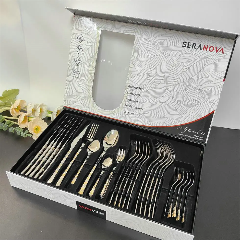 

Stainl Steel Western Dining Utensils Set 36 Pieces Cutlery Set Dinner Par Kitchen Dining Tableware Gift Box Set