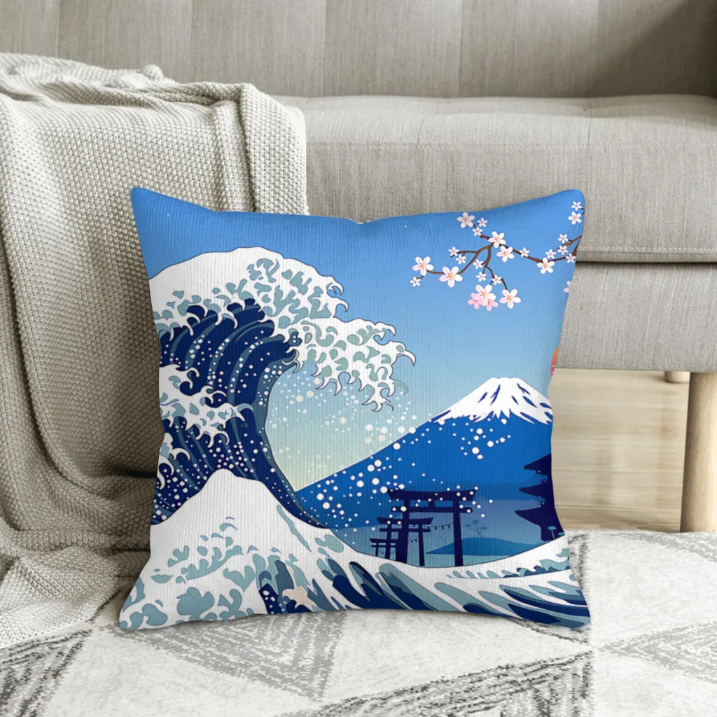 

The Great Wave Off Kanagawa (2) чехол для подушки из полиэстера для дивана, сада, декоративный Kawaii