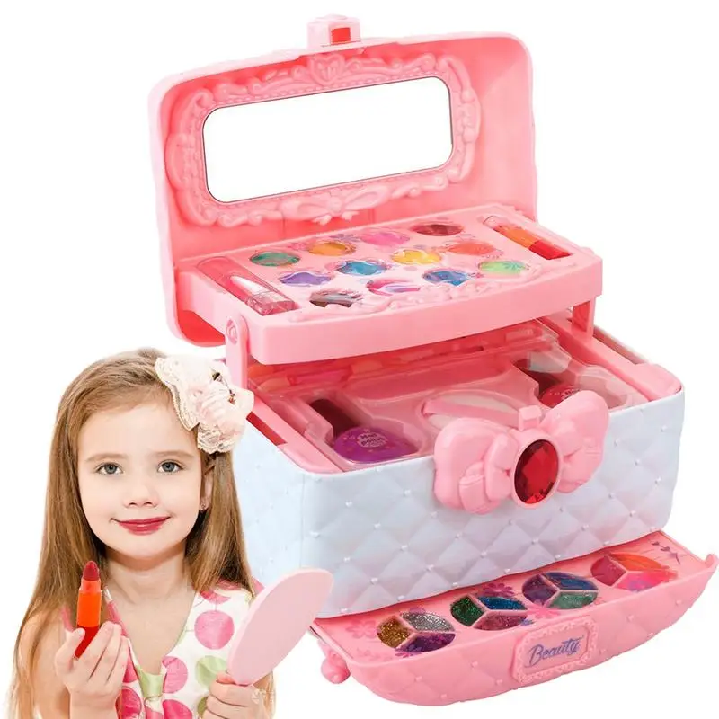 

Makeup Kits For Kids 32pcs Washable Girls Makeup Kit Interactive Preschool Learning Activities Kids Cosmetic Set With Box For