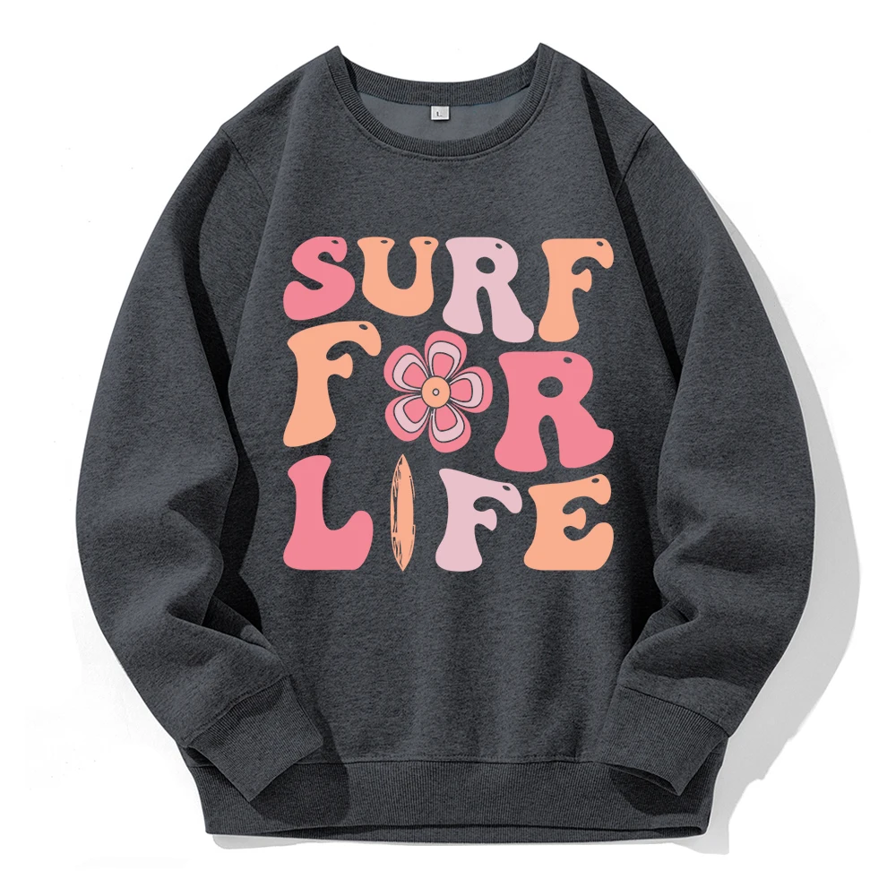 Surf For The Life Printing Men Hooded Fleece Breathable Warm Hoodies Crew Neck Casual Hoodie Classic Harajuku Loose Tracksuit