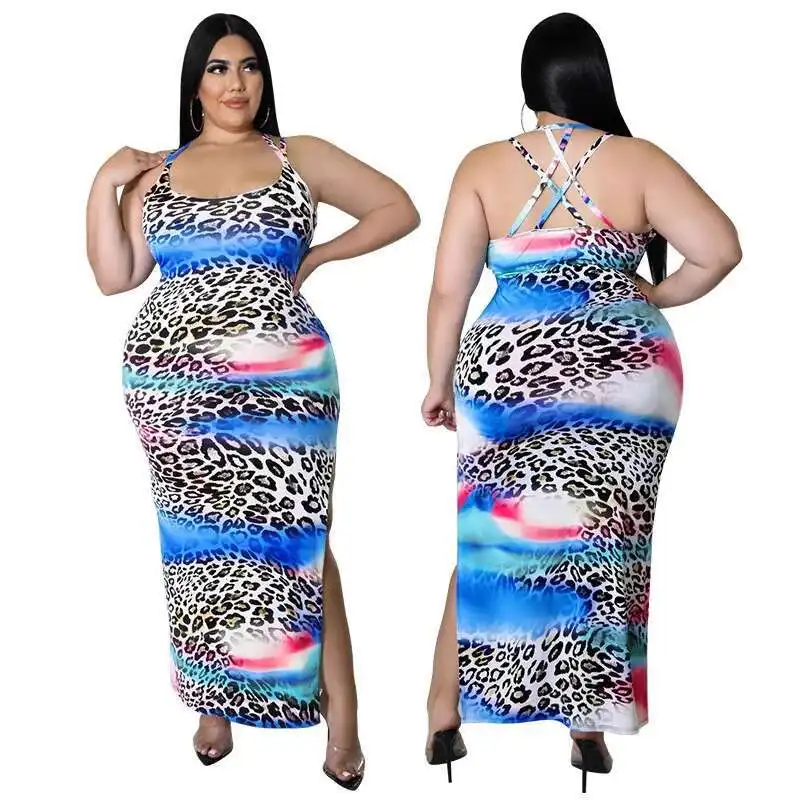 My897 Große Damenmode Hosenträger Sexy Regenbogen Leopardenmuster Gesäßkleid Trend 2025, Party, Sommer, Elegantes, lässig, Y2k