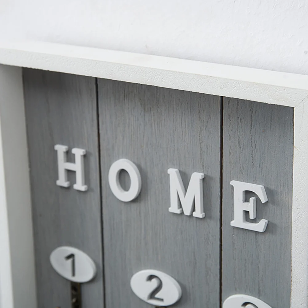 Wall Mounted Wooden Key Boxes Rustic Decorative Key Cabinet Small White Key Holder Box Wooden Home Key Organization ( Wood