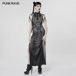 Punk Rave Rock Cyber Punk Sexy Women Digitally Printed Elastic  Dress WQ622