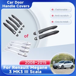 Door Handle Cover For Renault Megane 3 MK3 III Scala 2008~2015 2010 Door Handle Cover Exterior Trim Catch Car Sticker Accessorie