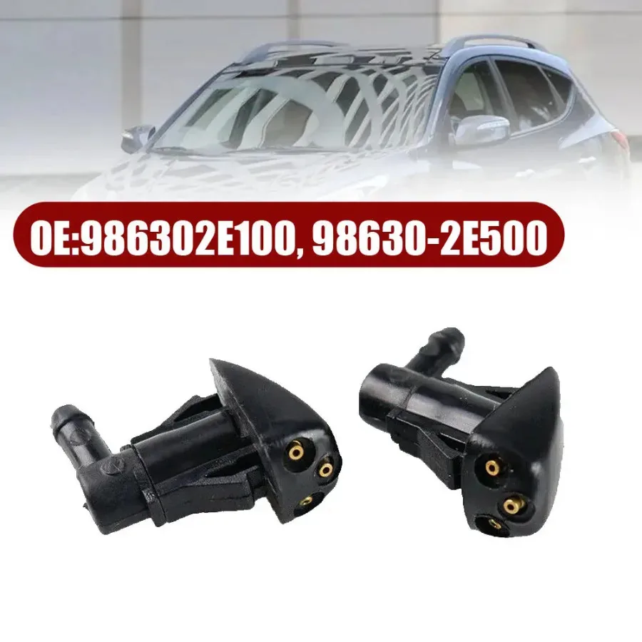 

2pcs Car Windshield Jet Nozzle 3 Holes Hood Sprayer Nozzles Spray Nozzle Washer Car Accessories for Hyundai Tucson MK1 2005-2010