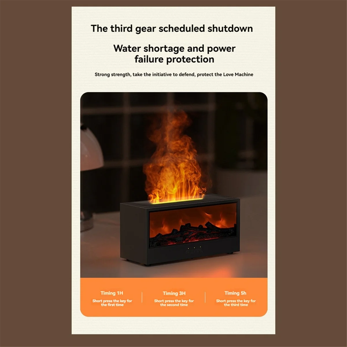 Penyebar Minyak Esensial Api 3D Mesin Aromaterapi Perapian Api Pelembap Warna-warni dengan RemoteControl untuk Kamar Tidur