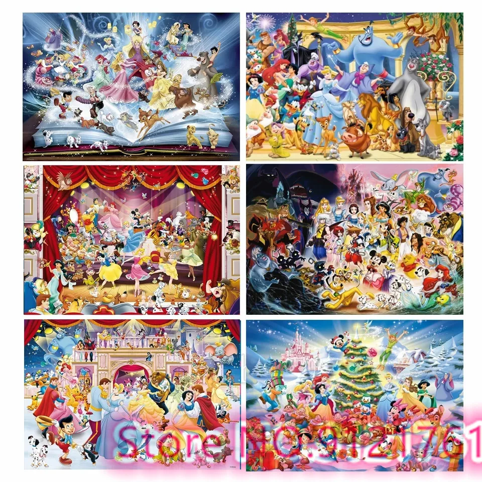 

1000 Pieces of Jigsaw Puzzle Cartoon Disney Princess Character Magic Book Scenery Children Brain Puzzle Puzzle Game Holiday Gift