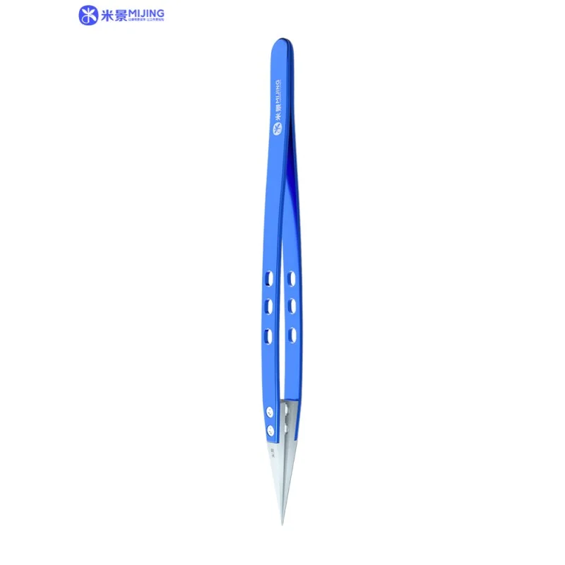 MIJING Anti-static Ceramic Tweezers for Mobile Phone Maintenance High Precision Straight Curved Tip Repair Clip Tools