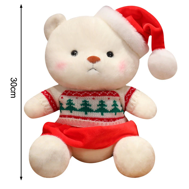 Simpatico cartone animato maglione di Natale orso giocattolo decorazione della casa di Natale giocattoli per bambini Kawaii divertente orso bambola giocattoli regali di Natale