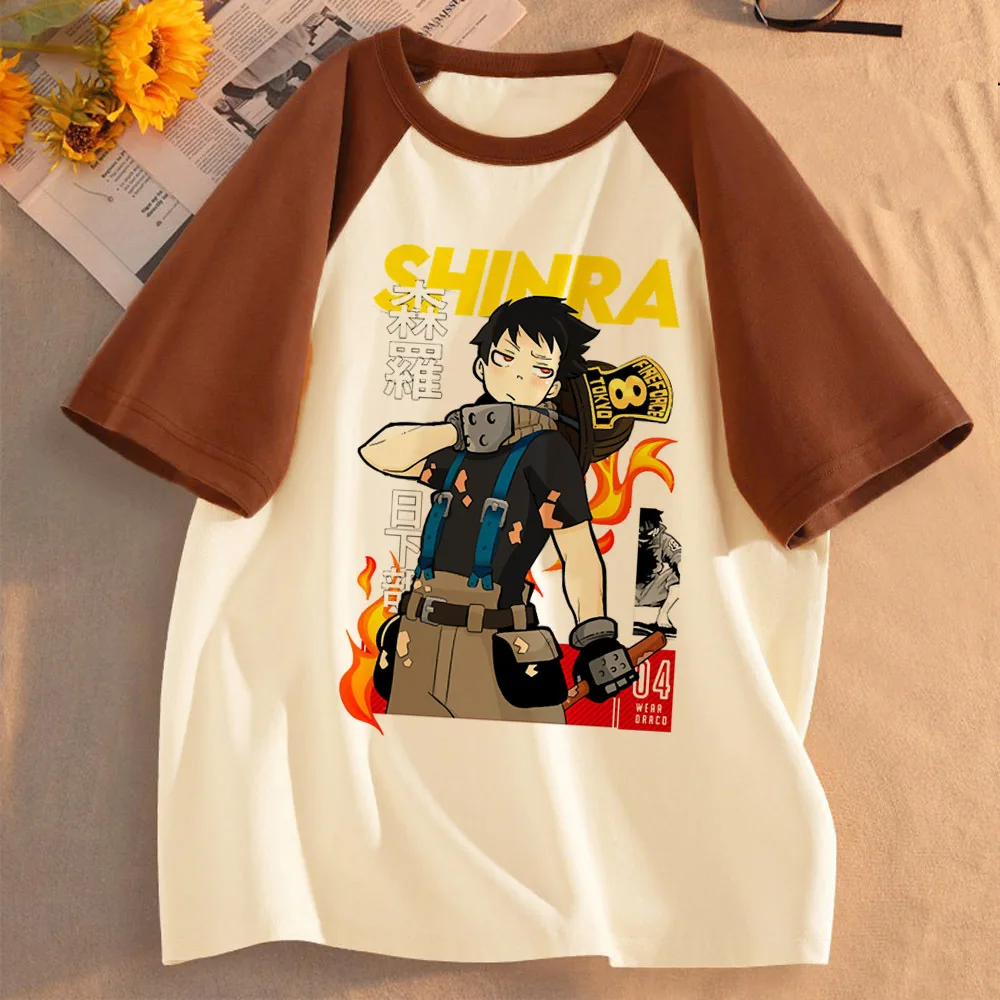 Fire Force t shirt teen kawaii women Y2k Punk t shirt Retro graphic aesthetic Grunge hip hop Colorful