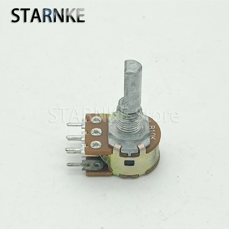 2PCS 16 Type 6-Pin Dual B10K Computer Speaker Audio Amplifier Volume Potentiometer B103 D Shaft Length 20mm