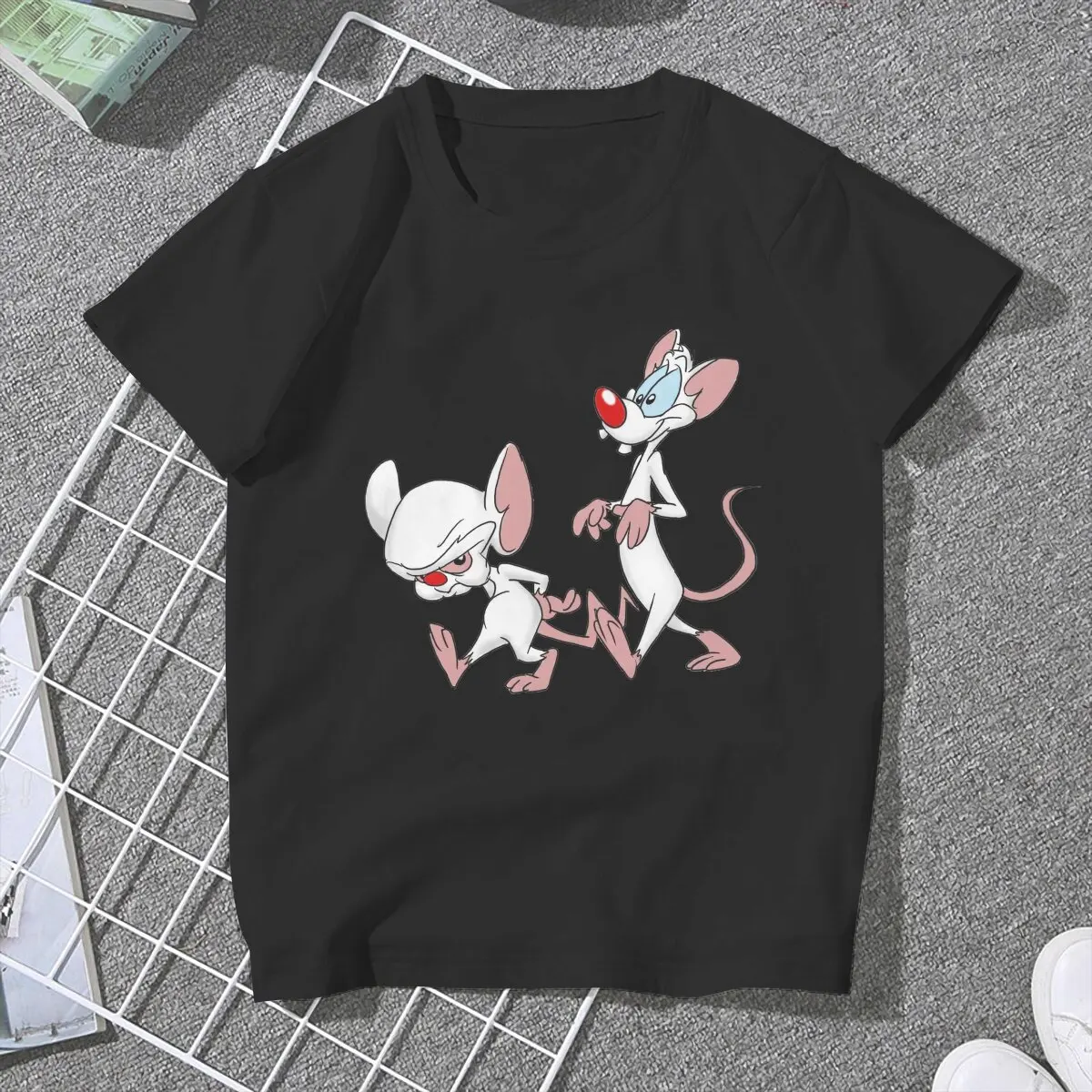 Walk Female Shirts Pinky and the Brain TV Large Vintage Women Clothing Harajuku Casual Feminine Blusas