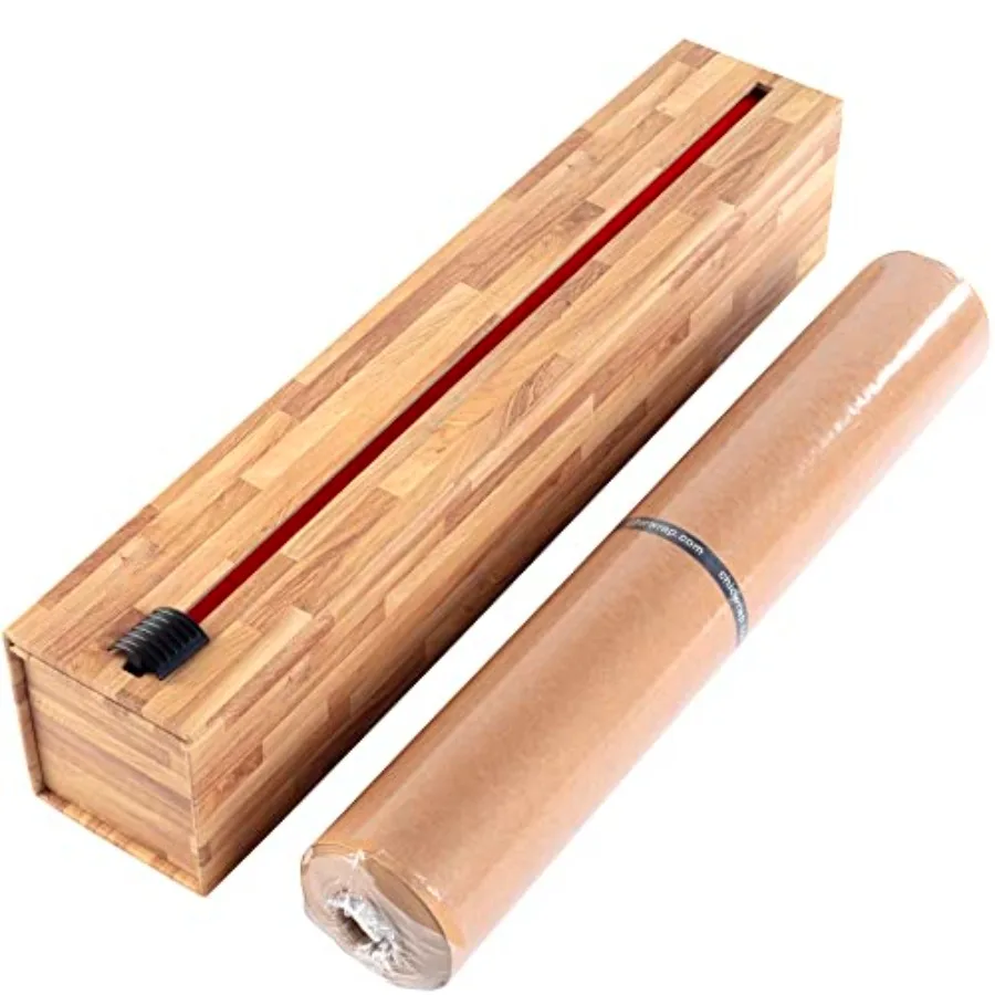 

Диспенсер для пергаментной бумаги Butcher Block - в комплекте рулон 15 x 164 фута (205 кв. футов) из неотбеленной бумаги для выпечки, приготовления пищи и кулинарии - многоразовый