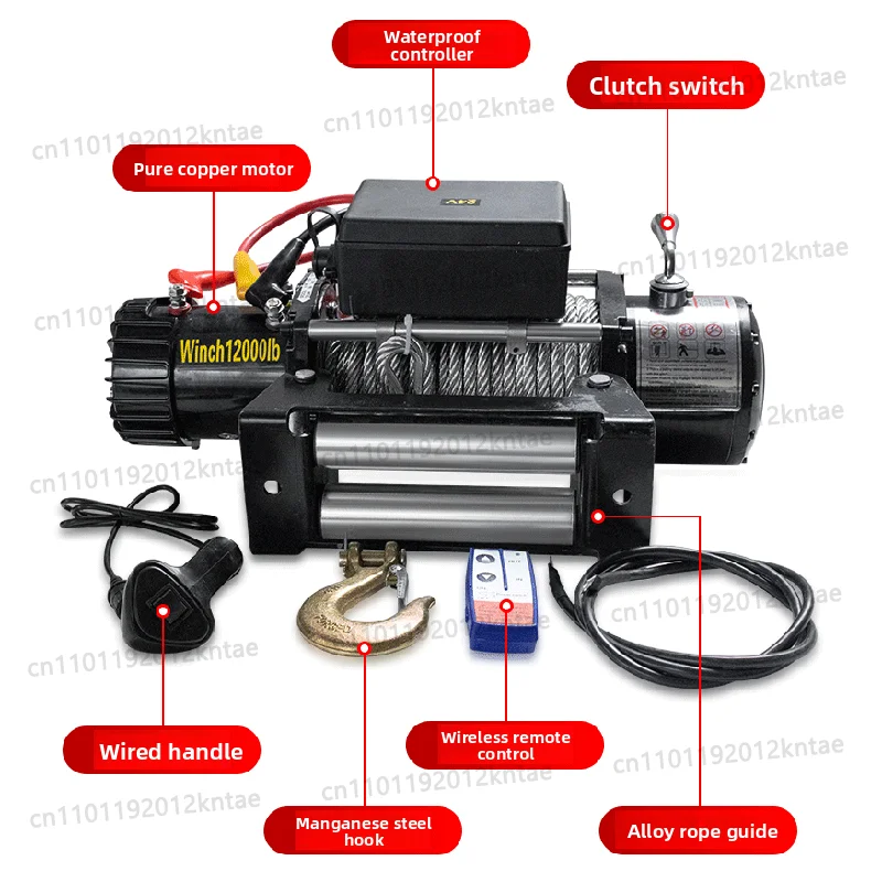 Small Electric Winch 12V Off-road Vehicle Self-rescue Winch 24v Electric Convenient Hoist Vehicle-mounted Winches Small Crane