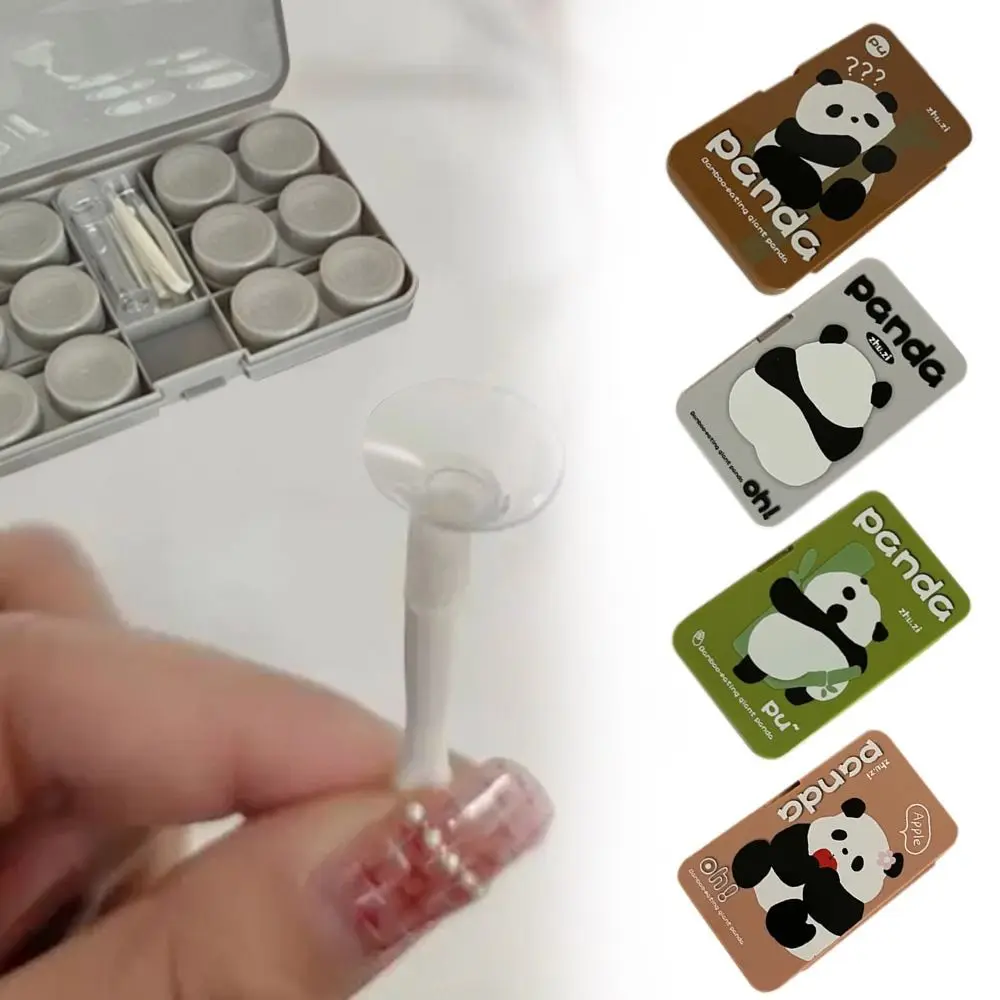 with Mirror Contact Lens Inserter Remover Panda Wearing Tool Contact Lenses Tweezers Suction Stick Portable Kit Storage