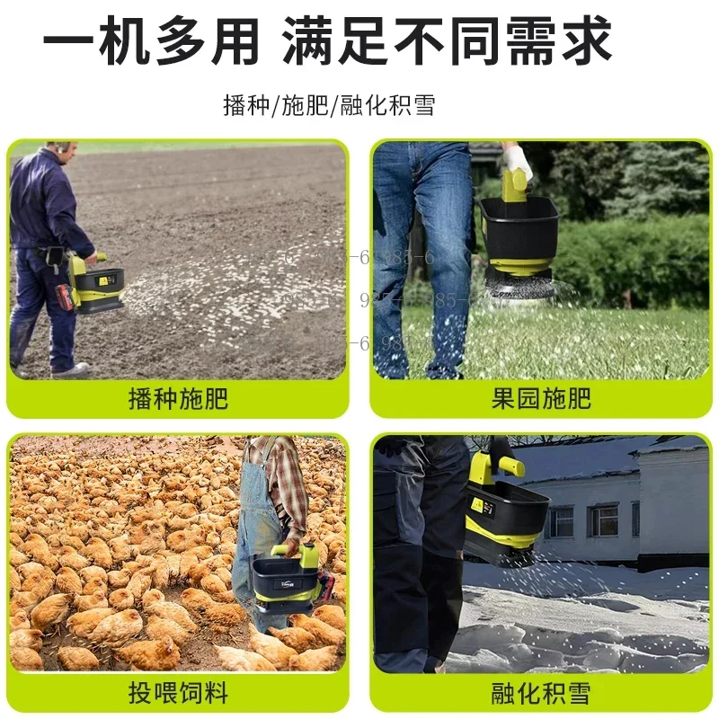 Automatic Agricultural Fertilizer Feeder Spreader, Handheld Electric Seeding Spreader for Farm and Garden Application