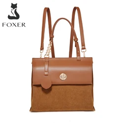 FOXER Women PU Backpack Bag Lady Travel Daypack Classic Shoulder Handbag