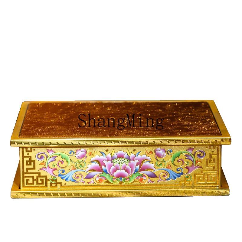 

DSA enamel color gold Guanyin Bodhisattva Buddha statue offering platform