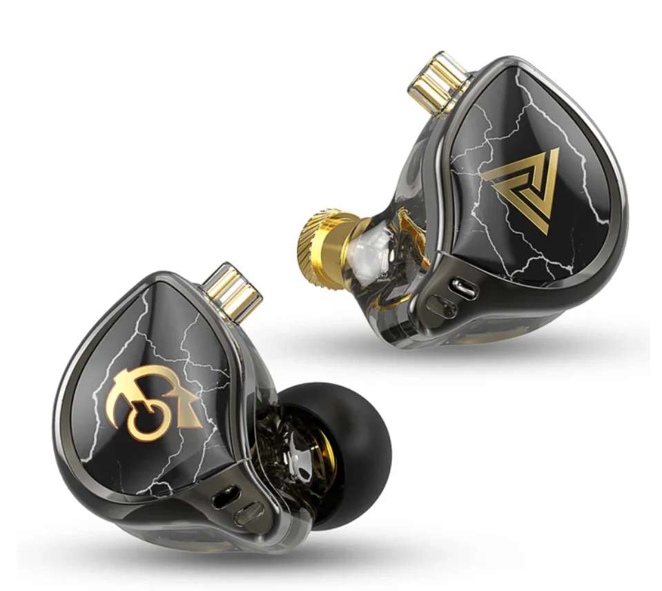 QKZ x HBB 10mm Titanium-Coated Diaphragm HiFi In Ear Monitor Earphones Semi-open Cavity CNC Aluminum Alloy Faceplate