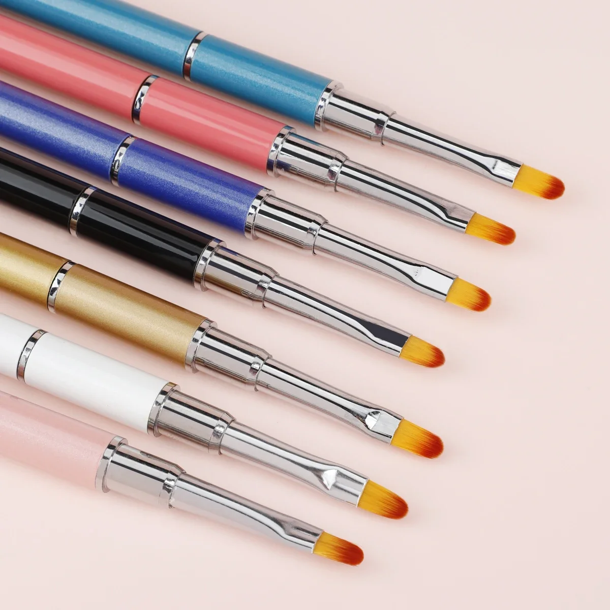 1pcs Dual Ended Nail Art Brushes Acrylic UV Gel Extension Builder Flower Painting Pen Brush Remover Spatula Stick Manicure Tools