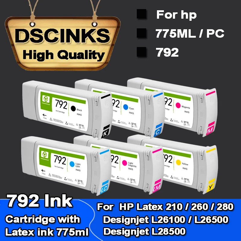 

For HP 792 Ink Cartridge For HP Latex 210 260 280 For HP Designjet L26100 L26500 L28500 printer 775ml Latex ink With chip