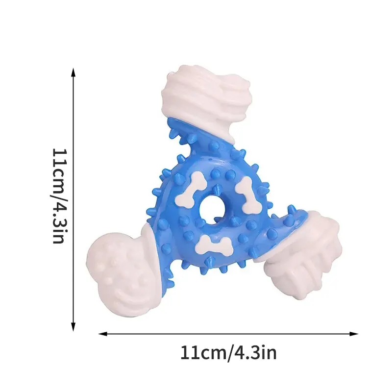 나일론 물린 삼각형 뼈 물림 방지 치과 스틱, 반려동물 젖니 장난감, 쉬운 상호 작용 완화, 1PC